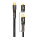 Câble de charge rapide tressé REMAX RC-C165 Prime 1,2m 60W Type-C vers Type-C + 8 broches, RC-C165