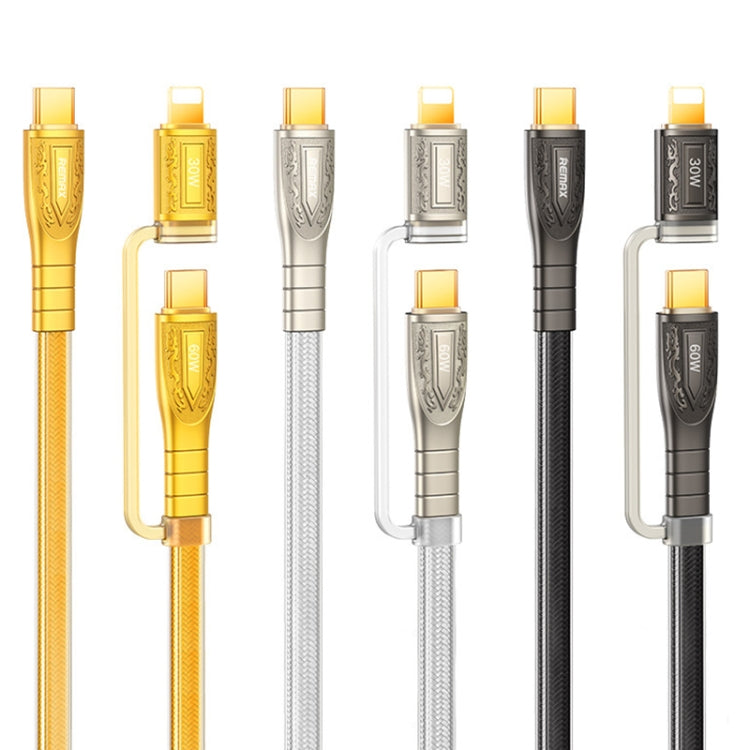 Câble de charge rapide tressé REMAX RC-C165 Prime 1,2m 60W Type-C vers Type-C + 8 broches, RC-C165