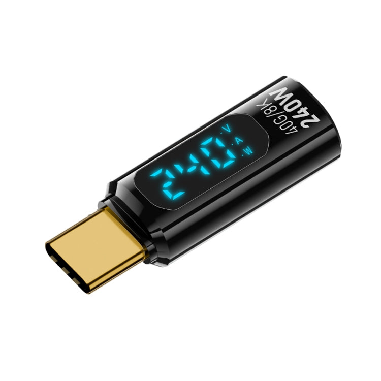 Adaptateur complet Type-C mâle vers Type-C femelle 240W avec affichage numérique
