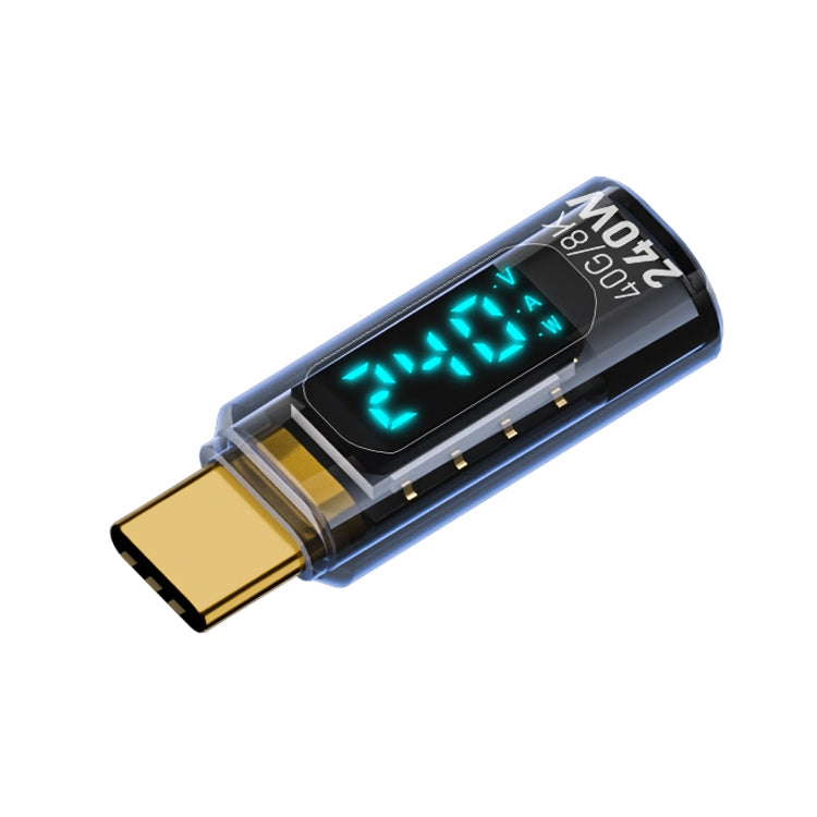 Adaptateur complet Type-C mâle vers Type-C femelle 240W avec affichage numérique