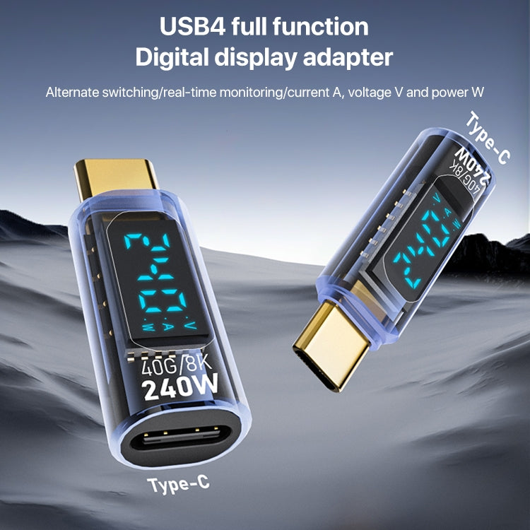 Adaptateur complet Type-C mâle vers Type-C femelle 240W avec affichage numérique