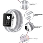 Bracelet en nylon à boucle, Pour Apple Watch Series 8&7 41mm / SE 2&6&SE&5&4 40mm / 3&2&1 38mm, Pour Apple Watch Ultra 49mm / Series 8&7 45mm / SE 2&6&SE&5&4 44mm / 3&2&1 42mm, Pour Apple Watch Series 7 45mm / 6 & SE & 5 & 4 44mm / 3 & 2 & 1 42mm