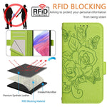 Étui de téléphone en cuir anti-vol RFID motif rose en relief, Pour iPhone 11 Pro Max, Pour iPhone 11, Pour iPhone 11 Pro, Pour iPhone XS / X, Pour iPhone XR, Pour iPhone XS Max, Pour iPhone 8 Plus / 7 Plus