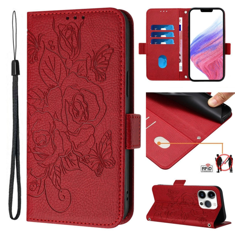 Étui en cuir gaufré rose anti-vol RFID, pour iPhone 17 Pro Max, pour iPhone 17 Pro, pour iPhone 17, pour iPhone Air, pour iPhone SE 2024, pour iPhone 16 Pro Max, pour iPhone 16 Pro, pour iPhone 16 Plus