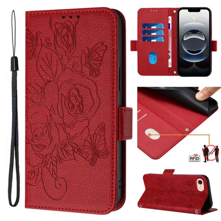 Étui en cuir gaufré rose anti-vol RFID, pour iPhone 17 Pro Max, pour iPhone 17 Pro, pour iPhone 17, pour iPhone Air, pour iPhone SE 2024, pour iPhone 16 Pro Max, pour iPhone 16 Pro, pour iPhone 16 Plus