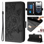 Étui en cuir gaufré rose anti-vol RFID, pour iPhone 17 Pro Max, pour iPhone 17 Pro, pour iPhone 17, pour iPhone Air, pour iPhone SE 2024, pour iPhone 16 Pro Max, pour iPhone 16 Pro, pour iPhone 16 Plus