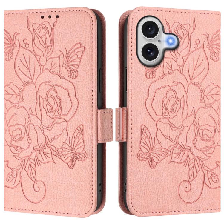 Étui en cuir gaufré rose anti-vol RFID, pour iPhone 17 Pro Max, pour iPhone 17 Pro, pour iPhone 17, pour iPhone Air, pour iPhone SE 2024, pour iPhone 16 Pro Max, pour iPhone 16 Pro, pour iPhone 16 Plus