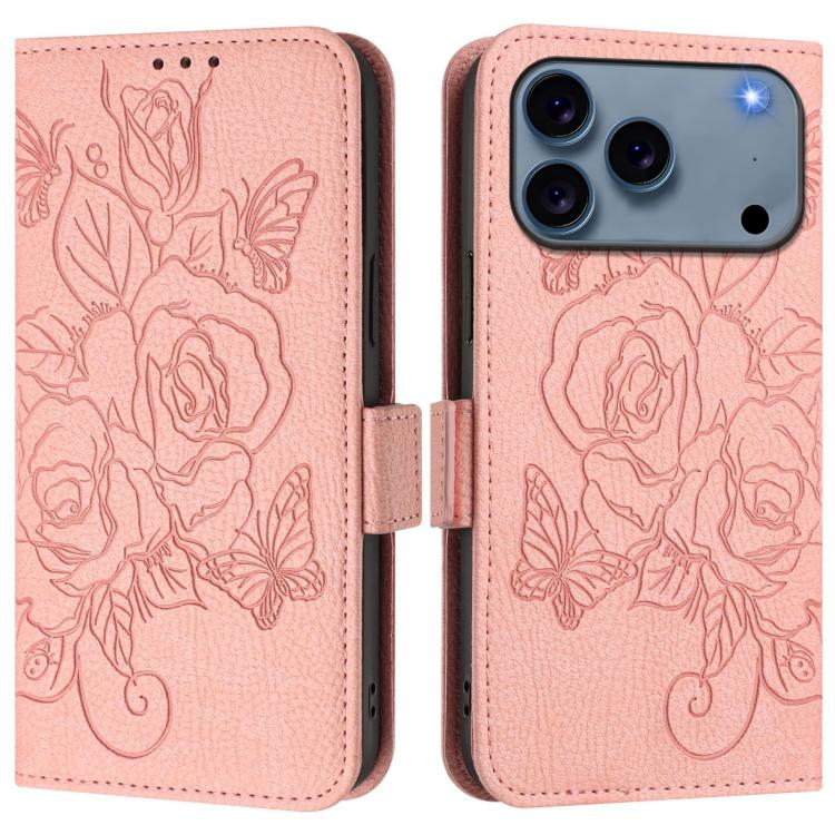 Étui en cuir gaufré rose anti-vol RFID, pour iPhone 17 Pro Max, pour iPhone 17 Pro, pour iPhone 17, pour iPhone Air, pour iPhone SE 2024, pour iPhone 16 Pro Max, pour iPhone 16 Pro, pour iPhone 16 Plus