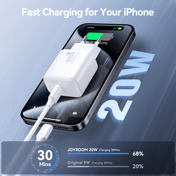 JOYROOM JR-TCF20 PD20W Type-C Port Charger Kit with Type-C to Type-C Cable, EU Plug + Type-C to Type-C Cable, UK Plug + Type-C to Type-C Cable