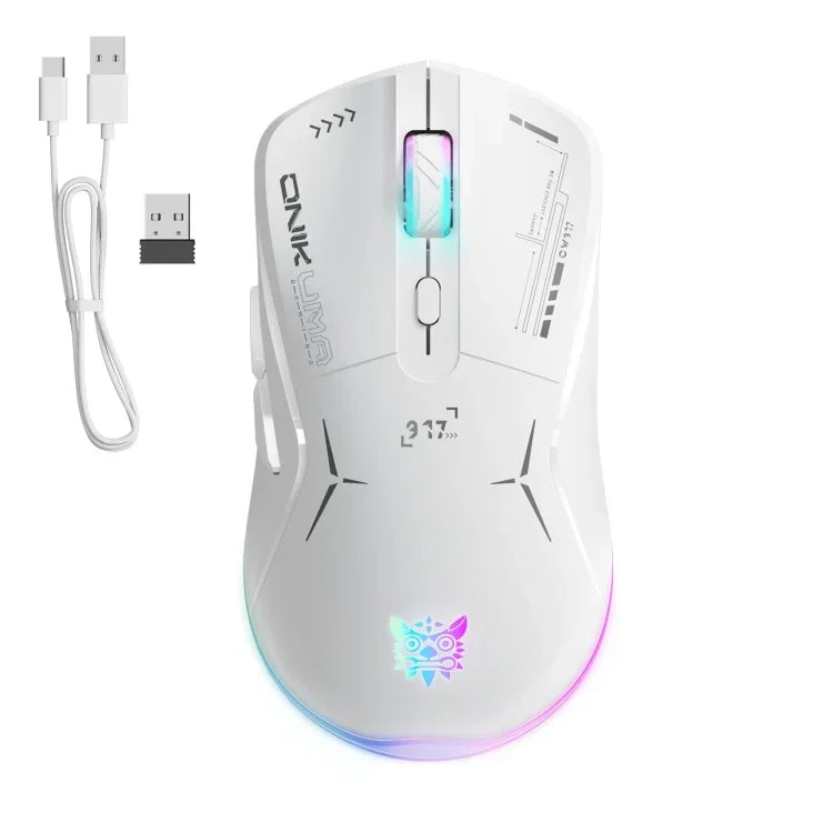 ONIKUMA CW917 RGB 4800DPI Dual Mode Wired + 2.4GHz Wireless Mouse, CW917 (Black), CW917 (White)