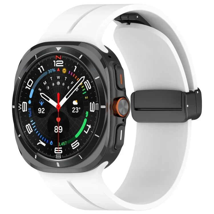 Bracelet de montre en silicone à boucle déployante magnétique, pour Samsung Galaxy Watch Ultra 47mm / Ultra 2025