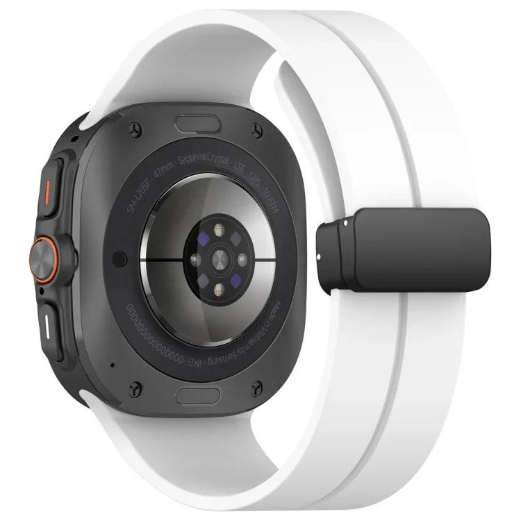 Bracelet de montre en silicone à boucle déployante magnétique, pour Samsung Galaxy Watch Ultra 47mm / Ultra 2025