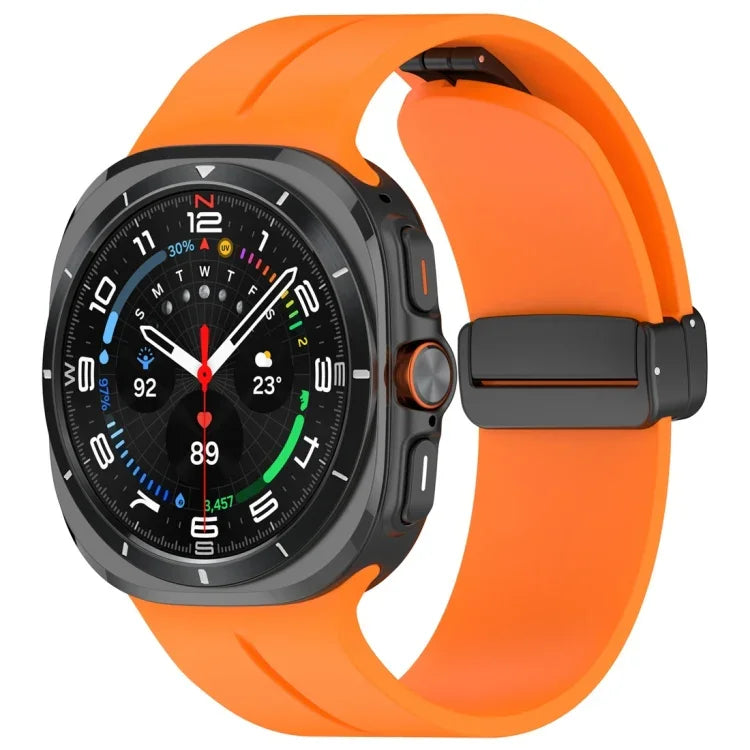 Bracelet de montre en silicone à boucle déployante magnétique, pour Samsung Galaxy Watch Ultra 47mm / Ultra 2025