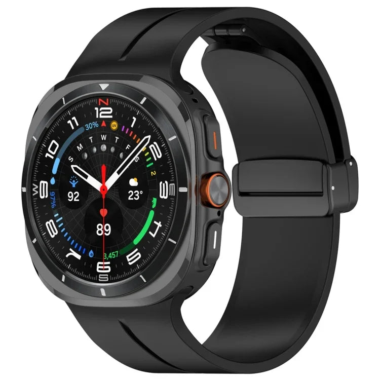 Bracelet de montre en silicone à boucle déployante magnétique, pour Samsung Galaxy Watch Ultra 47mm / Ultra 2025