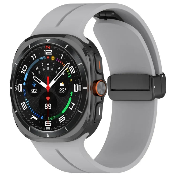 Bracelet de montre en silicone à boucle déployante magnétique, pour Samsung Galaxy Watch Ultra 47mm / Ultra 2025