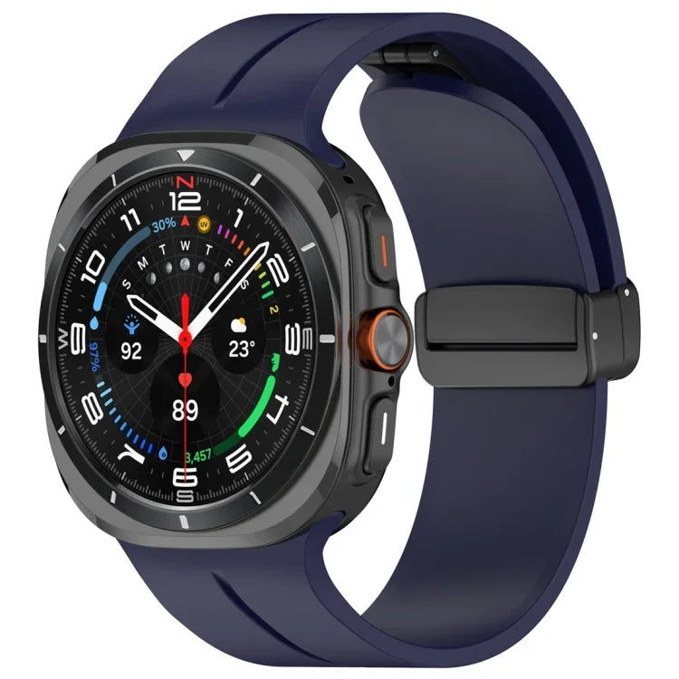 Bracelet de montre en silicone à boucle déployante magnétique, pour Samsung Galaxy Watch Ultra 47mm / Ultra 2025