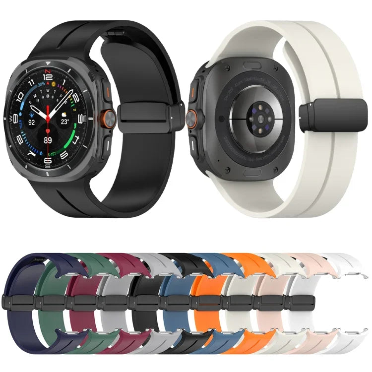 Bracelet de montre en silicone à boucle déployante magnétique, pour Samsung Galaxy Watch Ultra 47mm / Ultra 2025