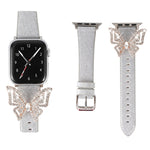 Bracelet de rechange pour Apple Watch 5 et 4 44mm / 3, 2 et 1 42mm, avec nœud papillon à paillettes et diamants