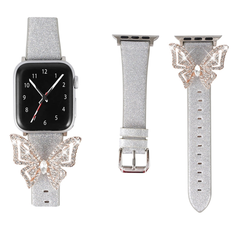 Bracelet de rechange pour Apple Watch 5 et 4 44mm / 3, 2 et 1 42mm, avec nœud papillon à paillettes et diamants