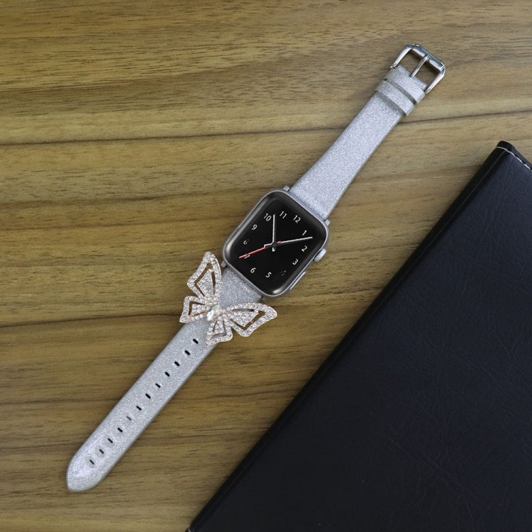 Bracelet de rechange pour Apple Watch 5 et 4 44mm / 3, 2 et 1 42mm, avec nœud papillon à paillettes et diamants