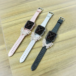 Bracelet de rechange pour Apple Watch 5 et 4 44mm / 3, 2 et 1 42mm, avec nœud papillon à paillettes et diamants