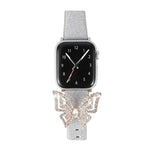 Bracelet de rechange pour Apple Watch 5 et 4 44mm / 3, 2 et 1 42mm, avec nœud papillon à paillettes et diamants