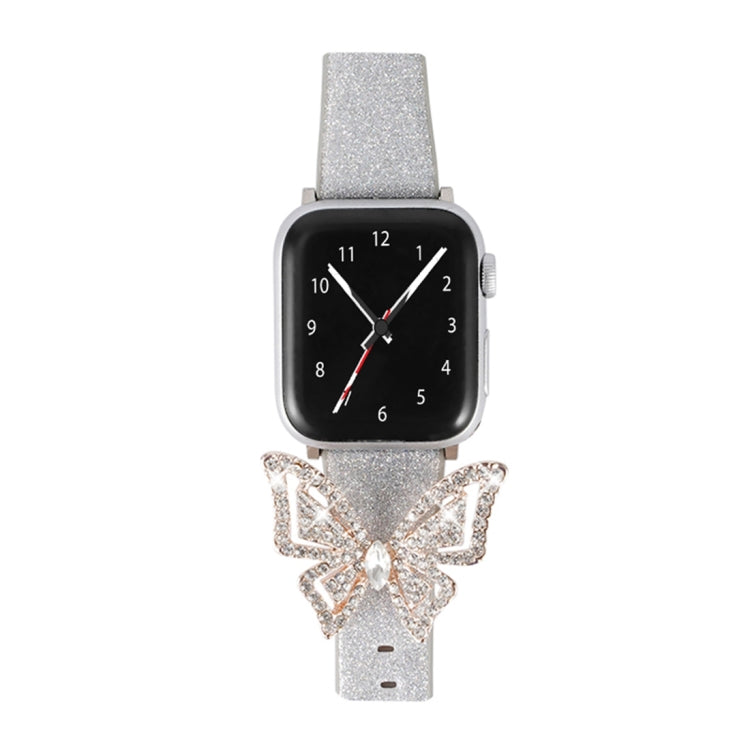 Bracelet de rechange pour Apple Watch 5 et 4 44mm / 3, 2 et 1 42mm, avec nœud papillon à paillettes et diamants