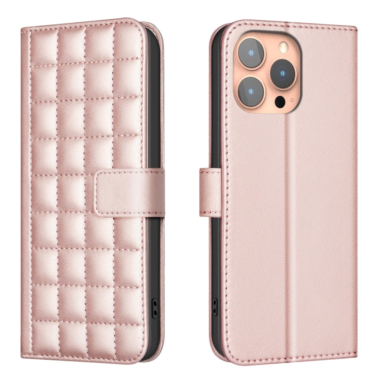 Étui de Téléphone en Cuir Texture Carrée, Pour iPhone 17e / 16e, Pour iPhone 17 Pro Max, Pour iPhone 16 Pro Max, Pour iPhone 16 Pro, Pour iPhone 16 Plus, Pour iPhone 16, Pour iPhone 15 Pro Max, Pour iPhone 15 Pro