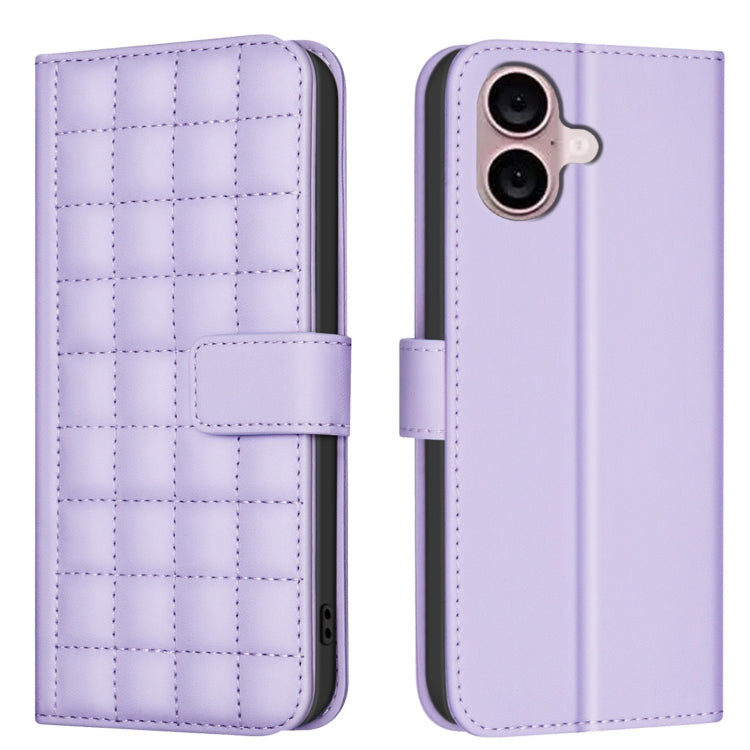 Étui de Téléphone en Cuir Texture Carrée, Pour iPhone 17e / 16e, Pour iPhone 17 Pro Max, Pour iPhone 16 Pro Max, Pour iPhone 16 Pro, Pour iPhone 16 Plus, Pour iPhone 16, Pour iPhone 15 Pro Max, Pour iPhone 15 Pro