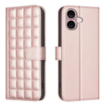 Étui de Téléphone en Cuir Texture Carrée, Pour iPhone 17e / 16e, Pour iPhone 17 Pro Max, Pour iPhone 16 Pro Max, Pour iPhone 16 Pro, Pour iPhone 16 Plus, Pour iPhone 16, Pour iPhone 15 Pro Max, Pour iPhone 15 Pro