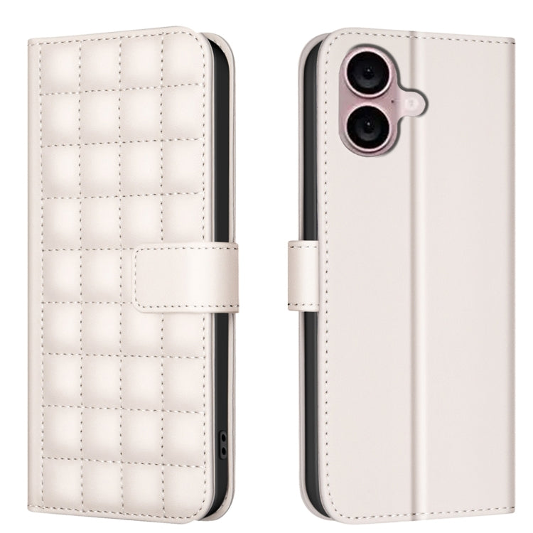 Étui de Téléphone en Cuir Texture Carrée, Pour iPhone 17e / 16e, Pour iPhone 17 Pro Max, Pour iPhone 16 Pro Max, Pour iPhone 16 Pro, Pour iPhone 16 Plus, Pour iPhone 16, Pour iPhone 15 Pro Max, Pour iPhone 15 Pro