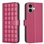 Étui de Téléphone en Cuir Texture Carrée, Pour iPhone 17e / 16e, Pour iPhone 17 Pro Max, Pour iPhone 16 Pro Max, Pour iPhone 16 Pro, Pour iPhone 16 Plus, Pour iPhone 16, Pour iPhone 15 Pro Max, Pour iPhone 15 Pro