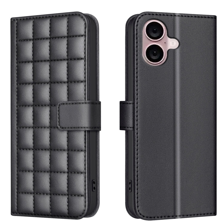 Étui de Téléphone en Cuir Texture Carrée, Pour iPhone 17e / 16e, Pour iPhone 17 Pro Max, Pour iPhone 16 Pro Max, Pour iPhone 16 Pro, Pour iPhone 16 Plus, Pour iPhone 16, Pour iPhone 15 Pro Max, Pour iPhone 15 Pro