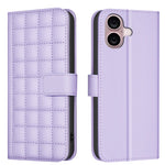 Étui de Téléphone en Cuir Texture Carrée, Pour iPhone 17e / 16e, Pour iPhone 17 Pro Max, Pour iPhone 16 Pro Max, Pour iPhone 16 Pro, Pour iPhone 16 Plus, Pour iPhone 16, Pour iPhone 15 Pro Max, Pour iPhone 15 Pro