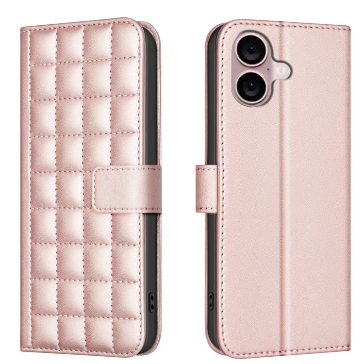 Étui de Téléphone en Cuir Texture Carrée, Pour iPhone 17e / 16e, Pour iPhone 17 Pro Max, Pour iPhone 16 Pro Max, Pour iPhone 16 Pro, Pour iPhone 16 Plus, Pour iPhone 16, Pour iPhone 15 Pro Max, Pour iPhone 15 Pro