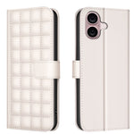 Étui de Téléphone en Cuir Texture Carrée, Pour iPhone 17e / 16e, Pour iPhone 17 Pro Max, Pour iPhone 16 Pro Max, Pour iPhone 16 Pro, Pour iPhone 16 Plus, Pour iPhone 16, Pour iPhone 15 Pro Max, Pour iPhone 15 Pro