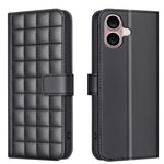 Étui de Téléphone en Cuir Texture Carrée, Pour iPhone 17e / 16e, Pour iPhone 17 Pro Max, Pour iPhone 16 Pro Max, Pour iPhone 16 Pro, Pour iPhone 16 Plus, Pour iPhone 16, Pour iPhone 15 Pro Max, Pour iPhone 15 Pro