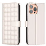 Étui de Téléphone en Cuir Texture Carrée, Pour iPhone 17e / 16e, Pour iPhone 17 Pro Max, Pour iPhone 16 Pro Max, Pour iPhone 16 Pro, Pour iPhone 16 Plus, Pour iPhone 16, Pour iPhone 15 Pro Max, Pour iPhone 15 Pro