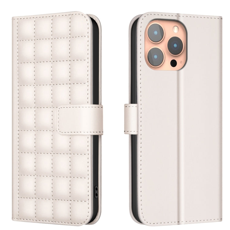 Étui de Téléphone en Cuir Texture Carrée, Pour iPhone 17e / 16e, Pour iPhone 17 Pro Max, Pour iPhone 16 Pro Max, Pour iPhone 16 Pro, Pour iPhone 16 Plus, Pour iPhone 16, Pour iPhone 15 Pro Max, Pour iPhone 15 Pro