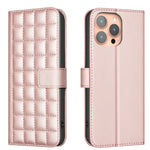 Étui de Téléphone en Cuir Texture Carrée, Pour iPhone 17e / 16e, Pour iPhone 17 Pro Max, Pour iPhone 16 Pro Max, Pour iPhone 16 Pro, Pour iPhone 16 Plus, Pour iPhone 16, Pour iPhone 15 Pro Max, Pour iPhone 15 Pro
