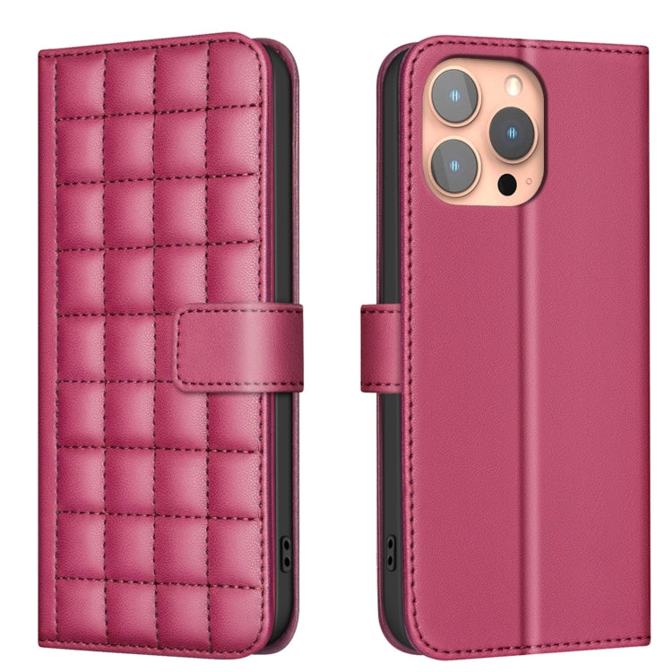 Étui de Téléphone en Cuir Texture Carrée, Pour iPhone 17e / 16e, Pour iPhone 17 Pro Max, Pour iPhone 16 Pro Max, Pour iPhone 16 Pro, Pour iPhone 16 Plus, Pour iPhone 16, Pour iPhone 15 Pro Max, Pour iPhone 15 Pro