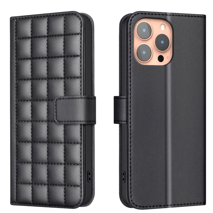Étui de Téléphone en Cuir Texture Carrée, Pour iPhone 17e / 16e, Pour iPhone 17 Pro Max, Pour iPhone 16 Pro Max, Pour iPhone 16 Pro, Pour iPhone 16 Plus, Pour iPhone 16, Pour iPhone 15 Pro Max, Pour iPhone 15 Pro