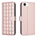 Étui de Téléphone en Cuir Texture Carrée, Pour iPhone 17e / 16e, Pour iPhone 17 Pro Max, Pour iPhone 16 Pro Max, Pour iPhone 16 Pro, Pour iPhone 16 Plus, Pour iPhone 16, Pour iPhone 15 Pro Max, Pour iPhone 15 Pro