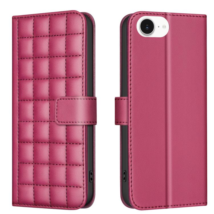 Étui de Téléphone en Cuir Texture Carrée, Pour iPhone 17e / 16e, Pour iPhone 17 Pro Max, Pour iPhone 16 Pro Max, Pour iPhone 16 Pro, Pour iPhone 16 Plus, Pour iPhone 16, Pour iPhone 15 Pro Max, Pour iPhone 15 Pro