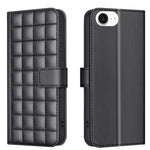 Étui de Téléphone en Cuir Texture Carrée, Pour iPhone 17e / 16e, Pour iPhone 17 Pro Max, Pour iPhone 16 Pro Max, Pour iPhone 16 Pro, Pour iPhone 16 Plus, Pour iPhone 16, Pour iPhone 15 Pro Max, Pour iPhone 15 Pro