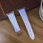 Discolor Glitter Fish Scale Texture Replacement Strap Watchband, For Apple Watch 5 & 4 40mm / 3 & 2 & 1 38mm, For Apple Watch 5 & 4 44mm / 3 & 2 & 1 42mm