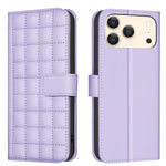 Étui de Téléphone en Cuir Texture Carrée, Pour iPhone 17e / 16e, Pour iPhone 17 Pro Max, Pour iPhone 16 Pro Max, Pour iPhone 16 Pro, Pour iPhone 16 Plus, Pour iPhone 16, Pour iPhone 15 Pro Max, Pour iPhone 15 Pro