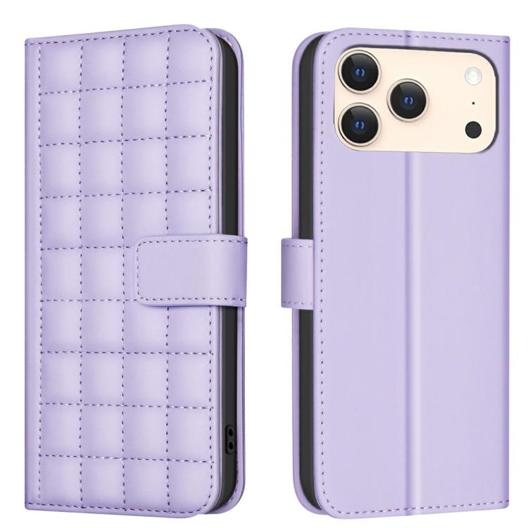 Étui de Téléphone en Cuir Texture Carrée, Pour iPhone 17e / 16e, Pour iPhone 17 Pro Max, Pour iPhone 16 Pro Max, Pour iPhone 16 Pro, Pour iPhone 16 Plus, Pour iPhone 16, Pour iPhone 15 Pro Max, Pour iPhone 15 Pro