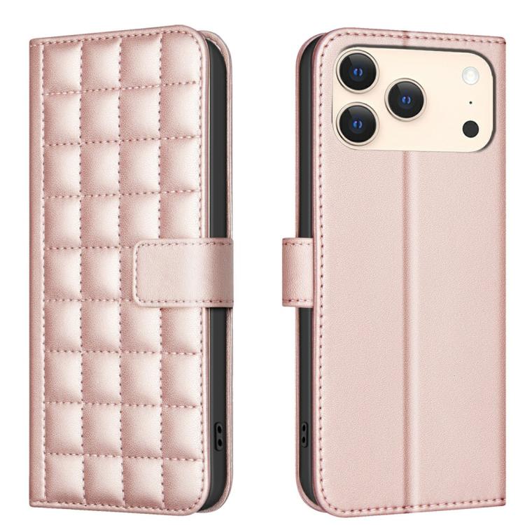 Étui de Téléphone en Cuir Texture Carrée, Pour iPhone 17e / 16e, Pour iPhone 17 Pro Max, Pour iPhone 16 Pro Max, Pour iPhone 16 Pro, Pour iPhone 16 Plus, Pour iPhone 16, Pour iPhone 15 Pro Max, Pour iPhone 15 Pro