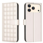 Étui de Téléphone en Cuir Texture Carrée, Pour iPhone 17e / 16e, Pour iPhone 17 Pro Max, Pour iPhone 16 Pro Max, Pour iPhone 16 Pro, Pour iPhone 16 Plus, Pour iPhone 16, Pour iPhone 15 Pro Max, Pour iPhone 15 Pro
